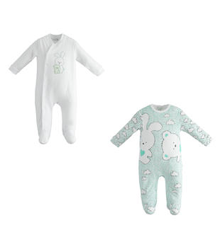 Kit Tutine neonato con piedini in jersey stretch ido BIANCO-0113