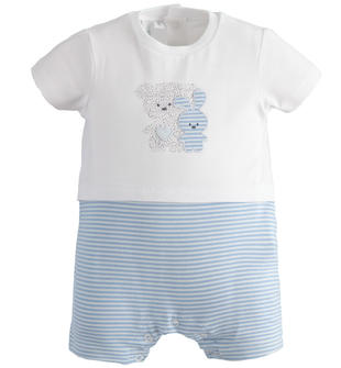 Pagliaccetto neonato estivo con orsetto e coniglietto ido SKY-3871