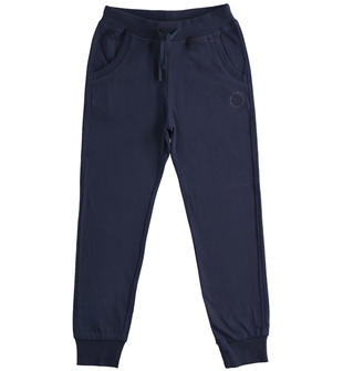 Pantalone bambino in jersey pesante tinta unita ido NAVY-3854