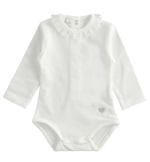 Body neonata a manica lunga con ruches ido PANNA-0112