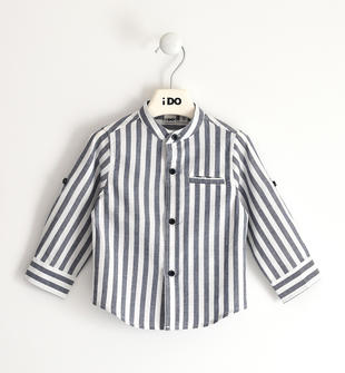 Camicia coreana bambino fantasia rigata con pochette ido