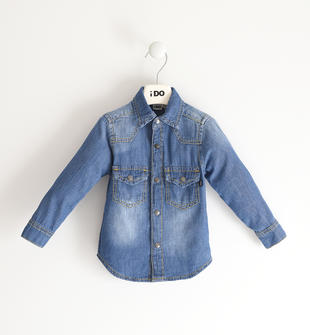 Camicia bambino in denim 100% cotone ido