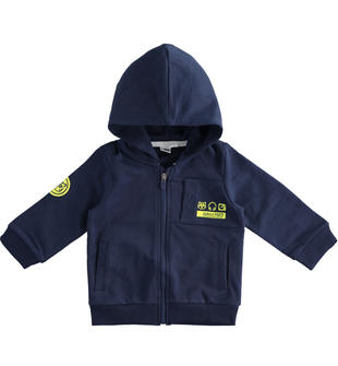 Felpa bambino 100% cotone con zip e cappuccio ido