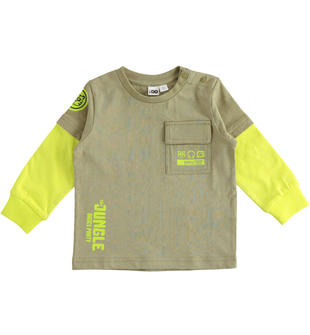 Maglietta bambino 100% cotone con taschino ido GREEN-5533
