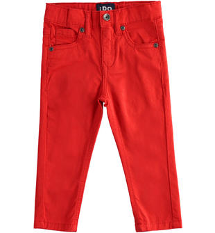 Pantalone bambino in twill 100% cotone ido ROSSO-2256