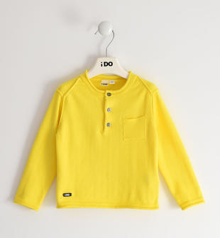 Maglia bambino 100% cotone in tricot con taschino ido GIALLO-1444