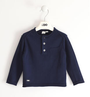 Maglia bambino 100% cotone in tricot con taschino ido NAVY-3854