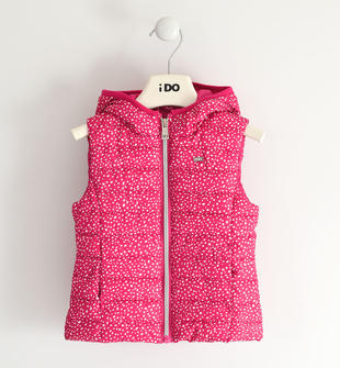 Gilet bambina in nylon fantasia piccoli pois ido