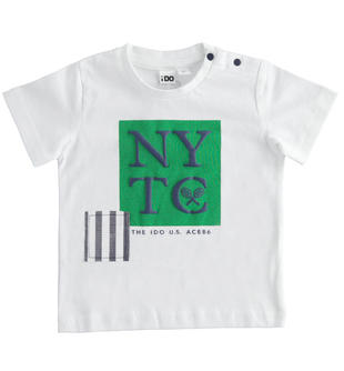 T-shirt bambino con stampa 100% cotone ido