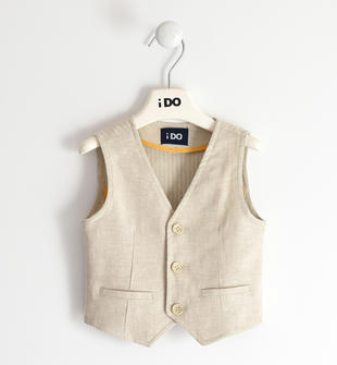 Elegante gilet lino e viscosa per bambino ido BEIGE-0451