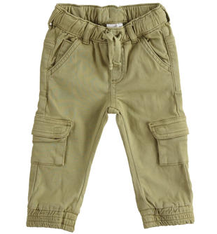 Pantalone modello cargo 100% cotone per bambino ido GREEN-5533