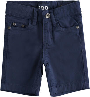 Pantaloni corti bambino in twill stretch di cotone ido NAVY-3854