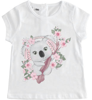 T-shirt bambina in 100% cotone con koala ido