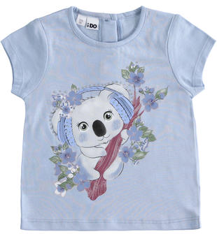 T-shirt bambina in 100% cotone con koala ido