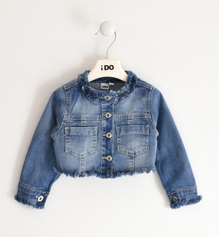 Giubbino jeans bambina in denim ido