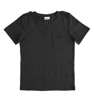 T-shirt bambino 100% cotone con taschino ido NERO-0658