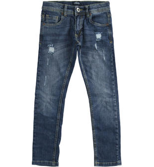 Jeans bambino in denim strtech di cotone ido STONE WASHED-7450