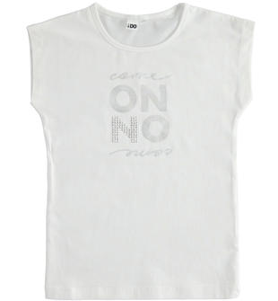 T-shirt bambina n jersey stretch "Come on" ido