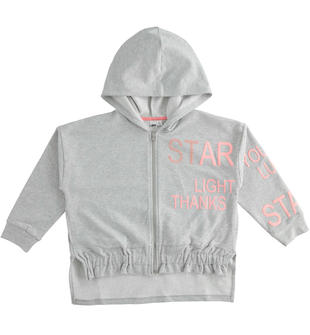 Felpa per bambina con ruches ido GRIGIO MELANGE-8992