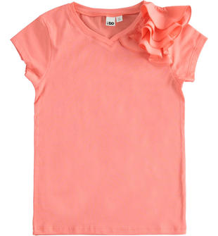 T-shirt bambina con balze arricciate ido