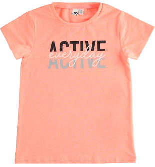 T-shirt per bambina corallo fluo ido