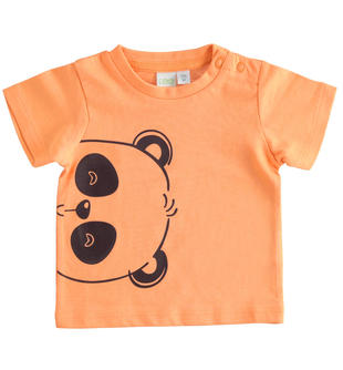T-shirt neonato 100% cotone con panda ido