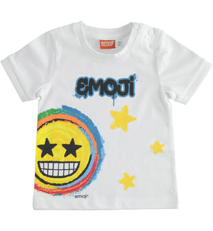T-shirt  bambino Emoji 100% cotone ido BIANCO-0113