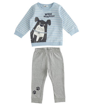 Pigiama bambino in 100% cotone con grafiche diverse ido CELESTE-BIANCO-6SW3