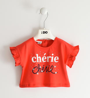 Maglia bambina in 100% cotone con scritta "chérie" ido
