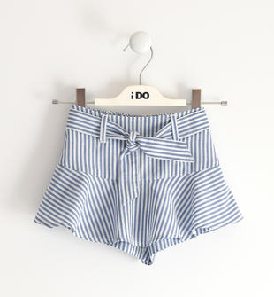 Pantaloni bambina corti fantasia a righe 100% cotone ido AVION-3642