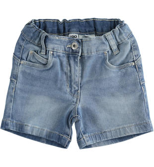 Shorts bambina in denim stretch di cotone ido