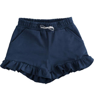 Shorts bambina in felpa con ruches ido