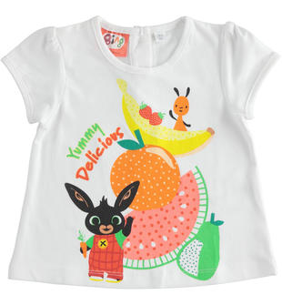 T-shirt per bambina con Bing e Flop ido BIANCO-0113