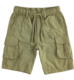 Pantalone corto bambino 100% cotone con tasconi ido GREEN-5533