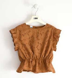 Camicia bambina tessuto san gallo 100% cotone ido PECAN-1122