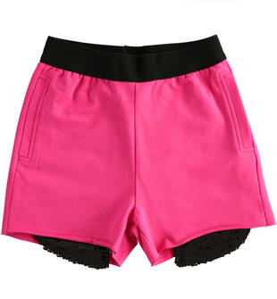 Pantaloni corti bambina con tasche di paillettes ido FUXIA-2445