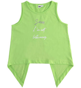 Canotta bambina in 100% cotone con spacco ido GREEN-5221