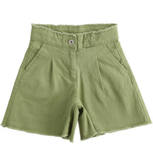 Gonna pantalone bambina in twill stretch ido VERDE SALVIA-5454