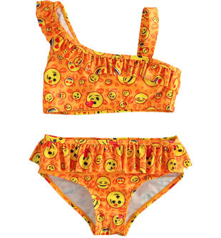 Costume bambina due pezzi Emoji ido ARANCIO-GIALLO-6SU1