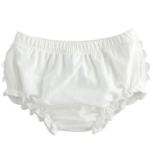 Culotte per neonata con balze in tulle ido