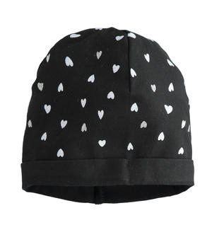 Cappello modello cuffia per bambina con cuori ido