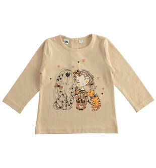 Maglietta manica lunga bambina ido NATURAL BEIGE-0343