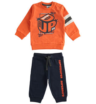 Tuta sportiva bambino in jersey ido ARANCIO-1828