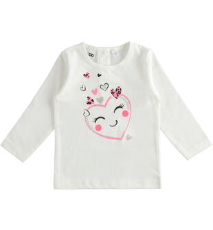 Maglietta bambina in cotone ido PANNA-0112