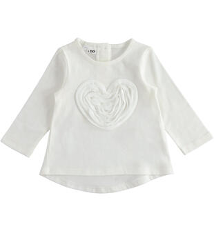 Maglia bambina con cuore ido PANNA-0112