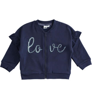 Felpa bambina con ruches ido NAVY-3854