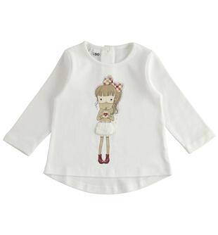 Maglietta bambina in cotone ido PANNA-0112