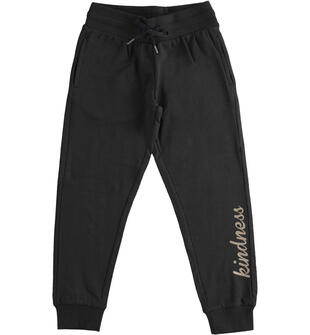 Pantaloni tuta ragazza in cotone ido NERO-0658