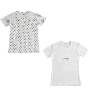 Set magliette intime bambina ido BIANCO-NERO-8057