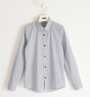 Camicia ragazzo a pois ido BIANCO-BLU-6US8